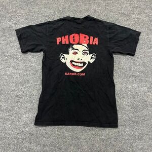 Anvil T-Shirt Mens Size S Black Phobia Graphic Short Sleeve Cotton Crewneck Tee